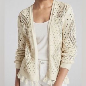 Gap | Cardigan with Fringe Crochet & Metallic Thread Details SzM